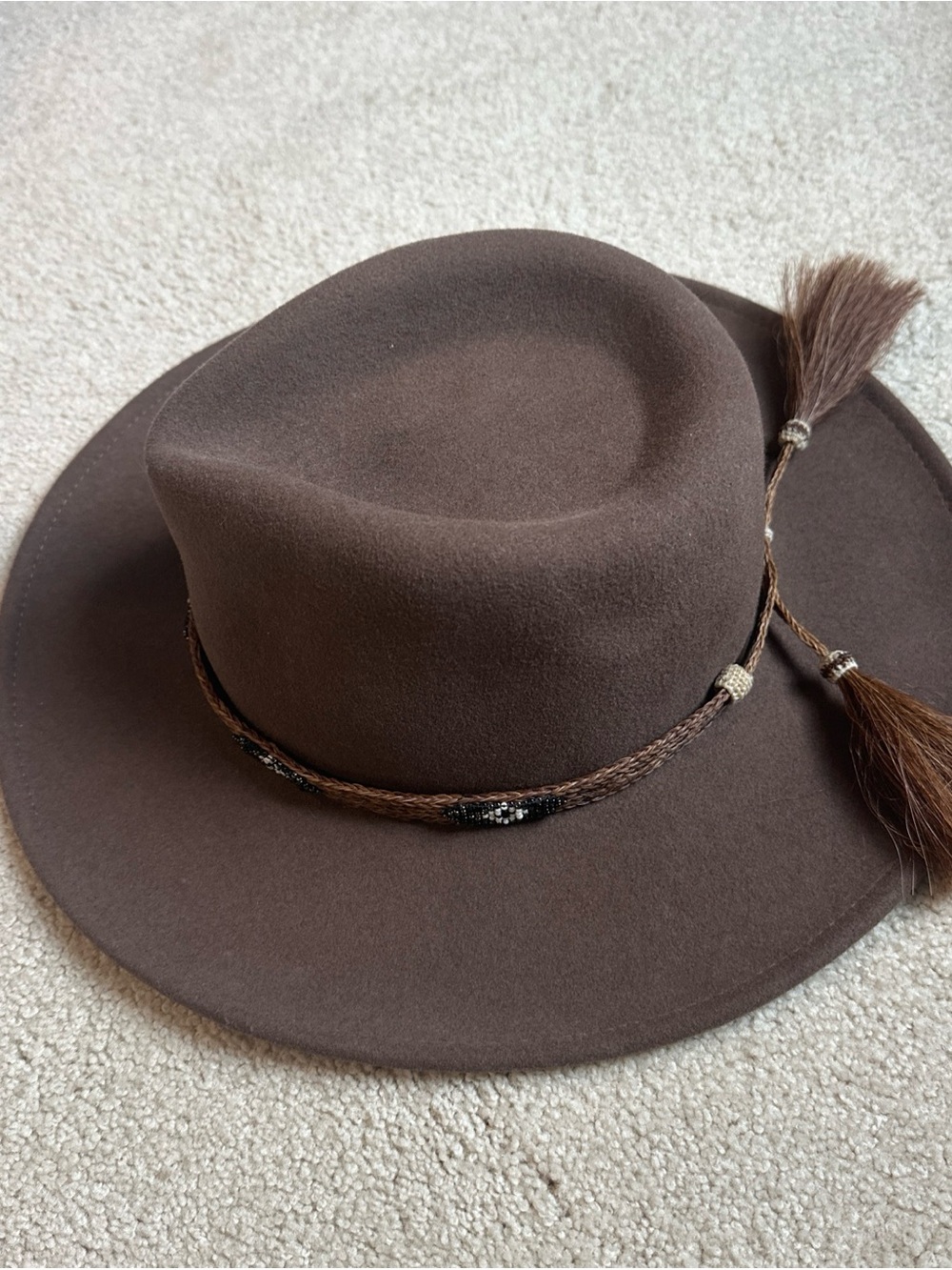 Bailey 1922 Men's Brown Wool Fedora with Braided Bead & Horsehair Band